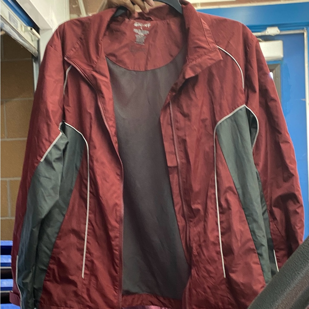 Men's burgandy and Gray sweatsuit